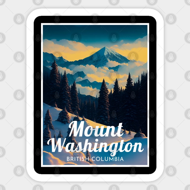 Mount Washington British Columbia Canada ski Sticker by UbunTo
